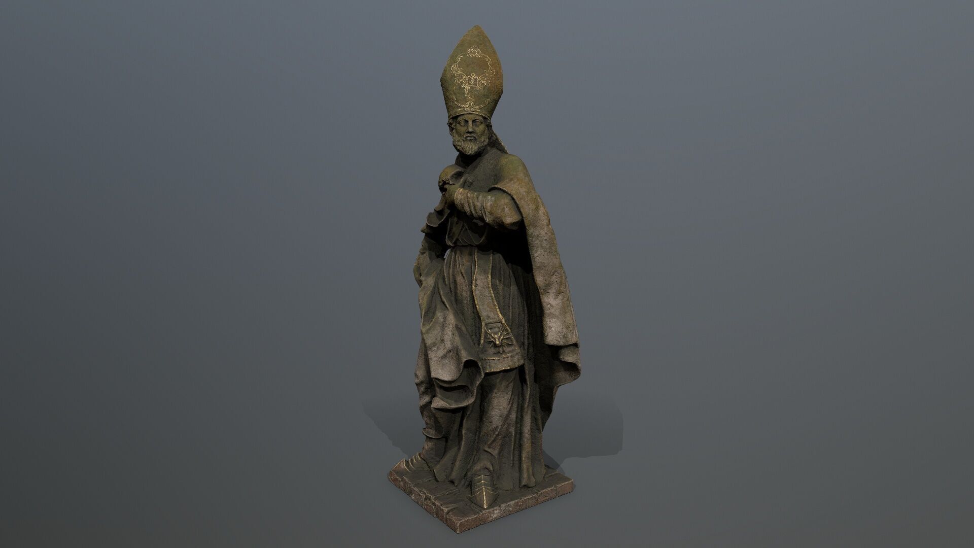 Man Statue Low-poly 3D model_8