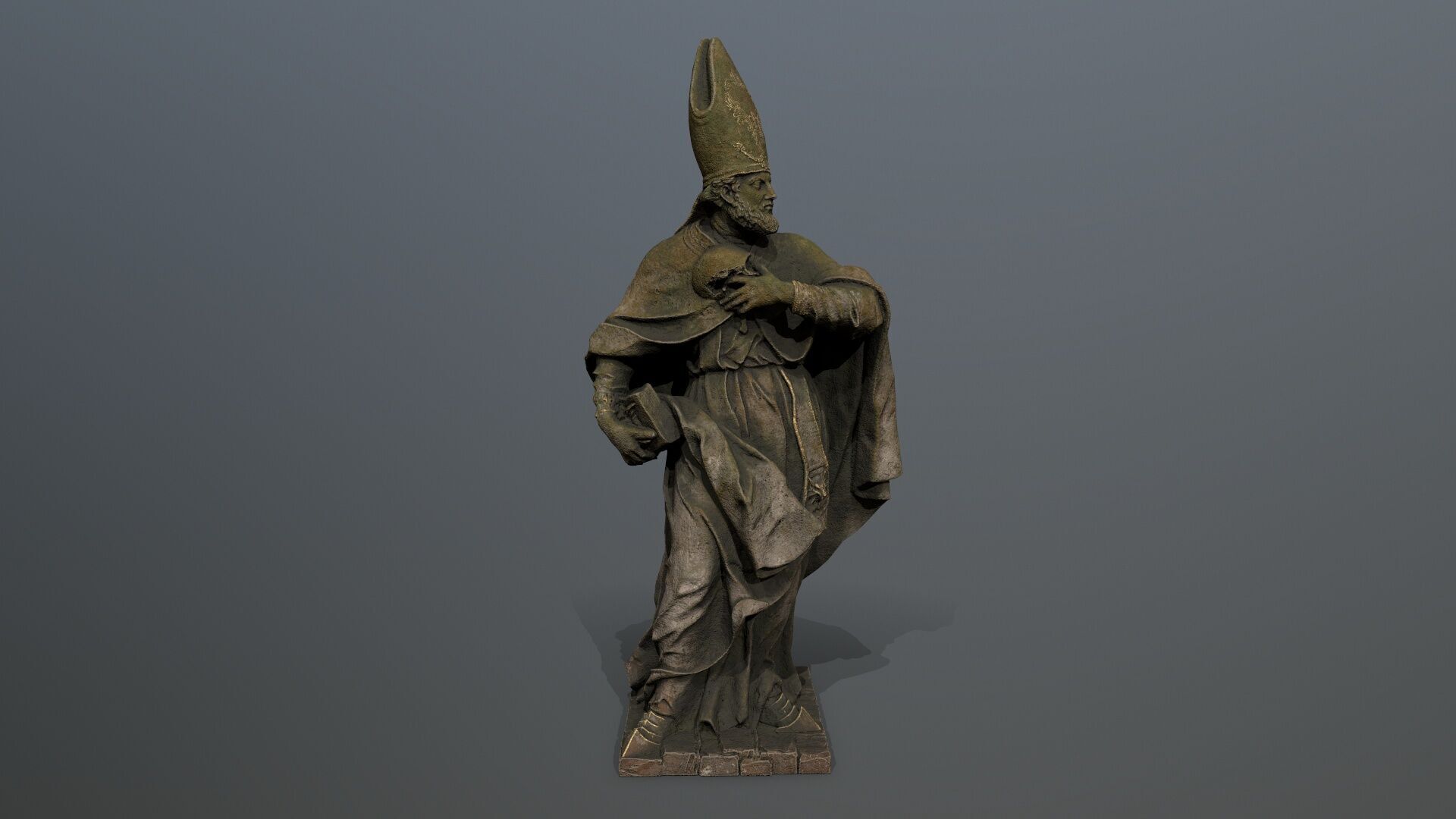 Man Statue Low-poly 3D model_7