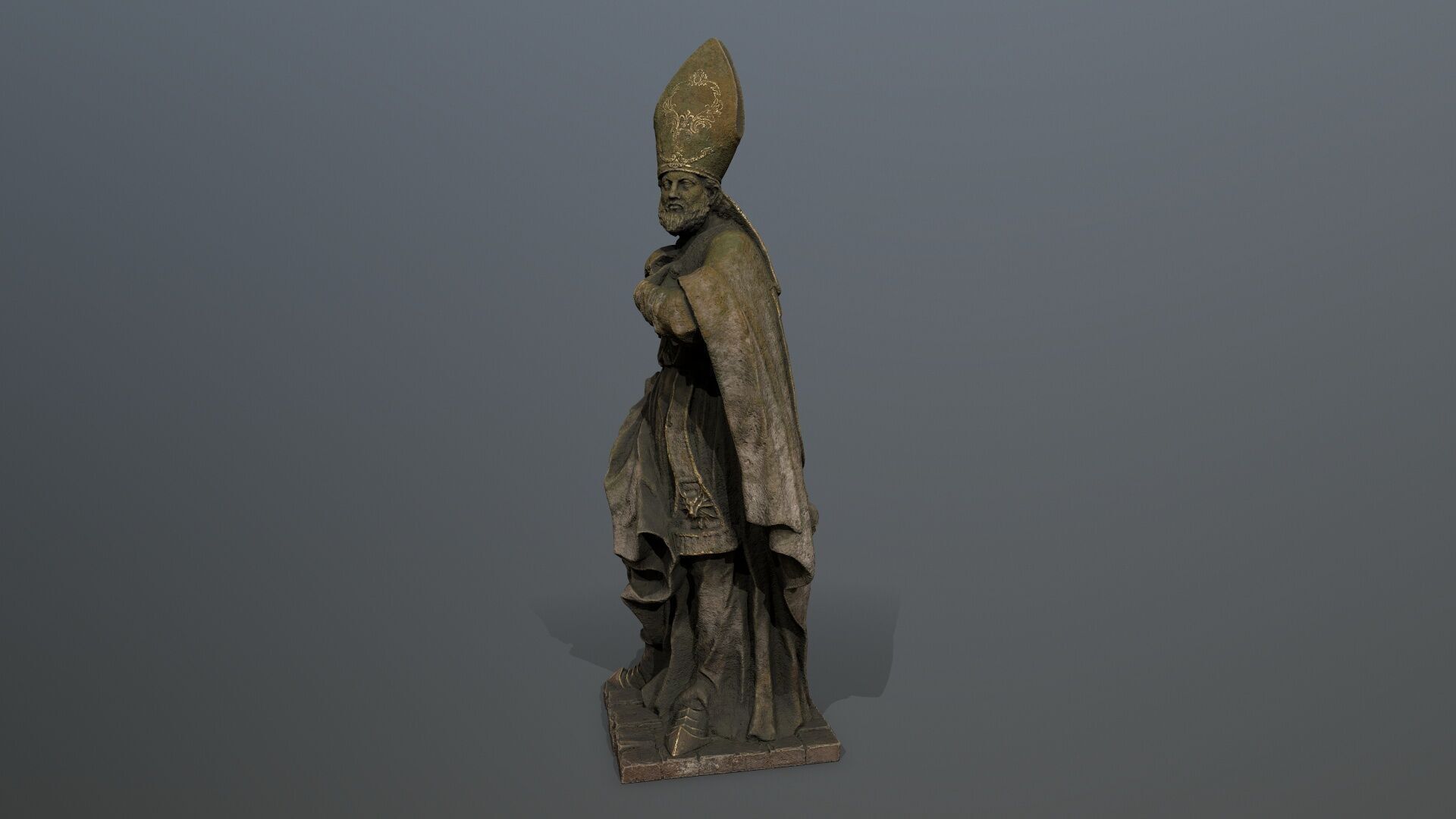 Man Statue Low-poly 3D model_2