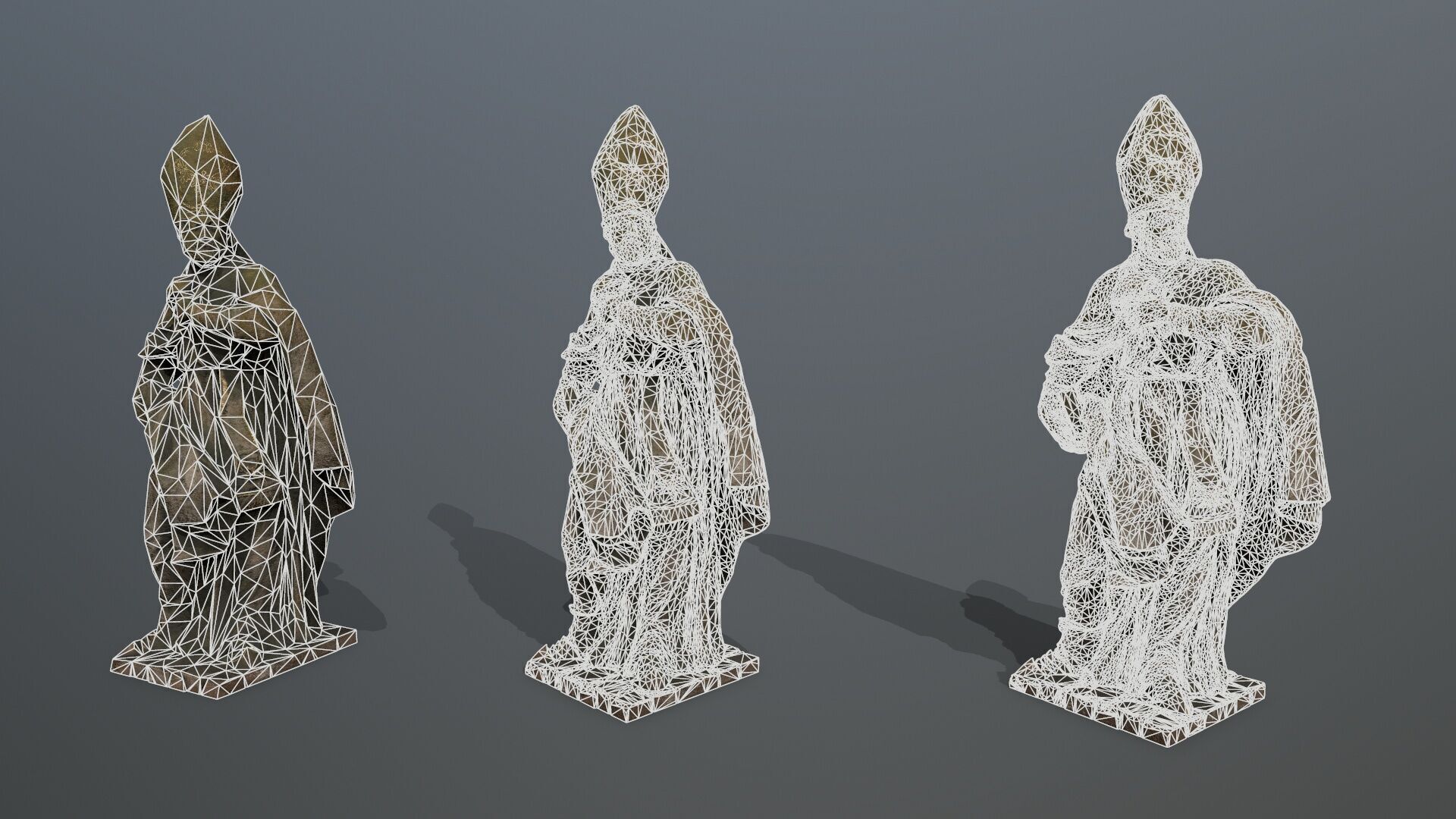 Man Statue Low-poly 3D model_10