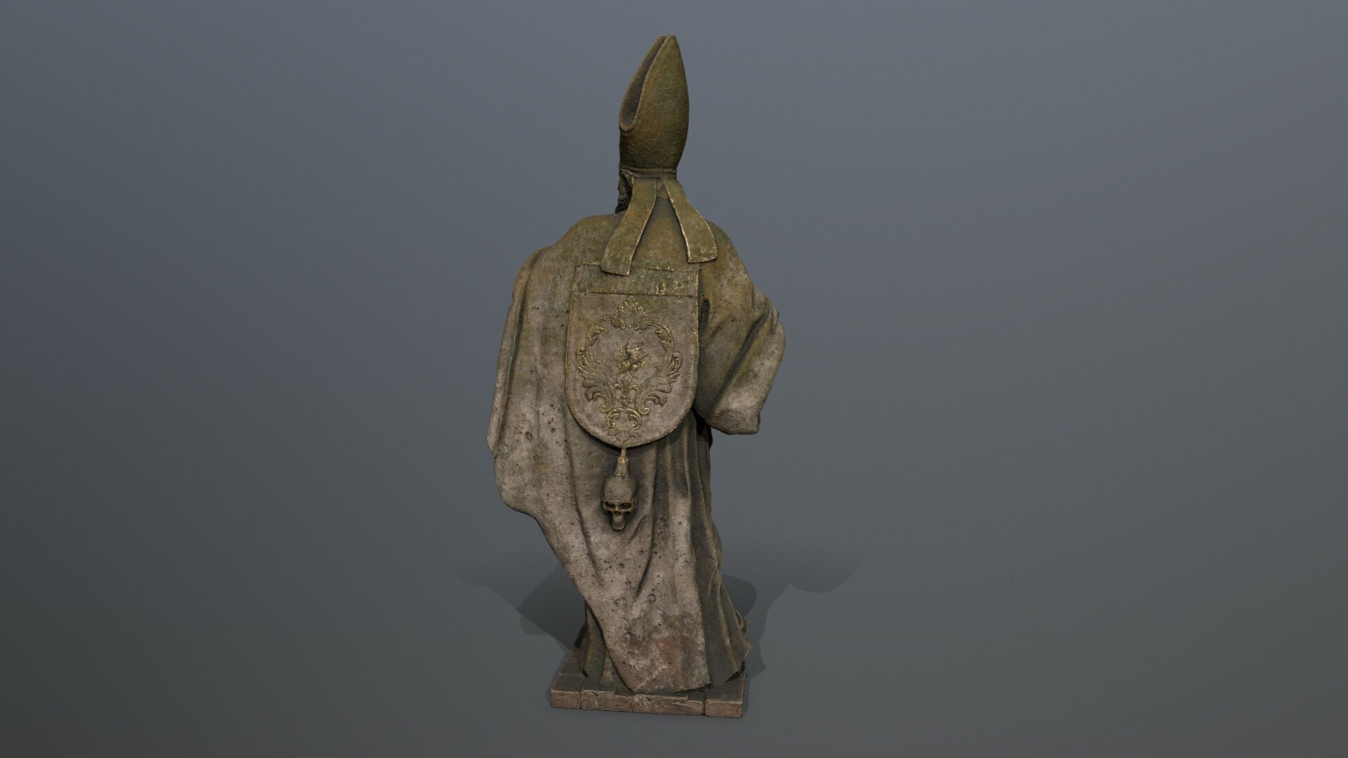 Man Statue Low-poly 3D model_4