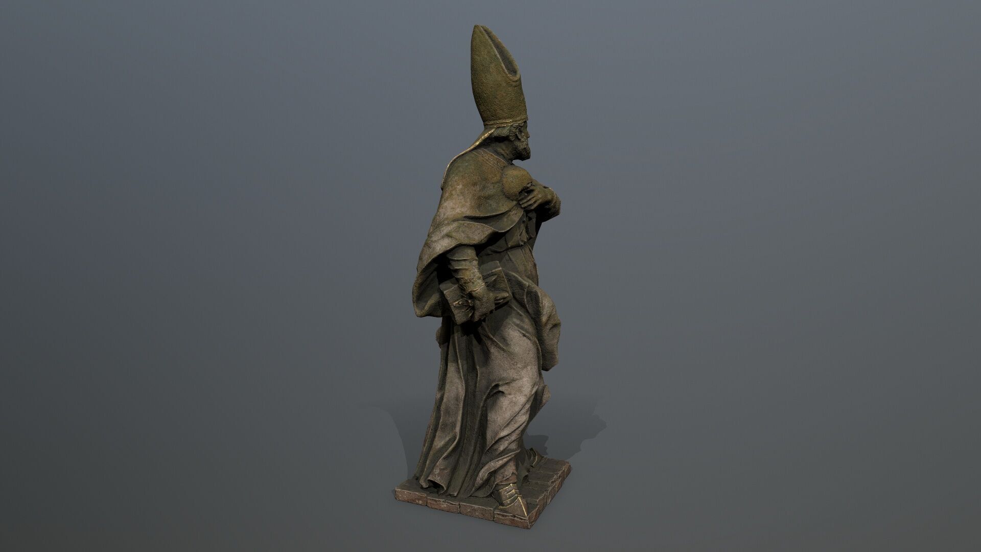 Man Statue Low-poly 3D model_6