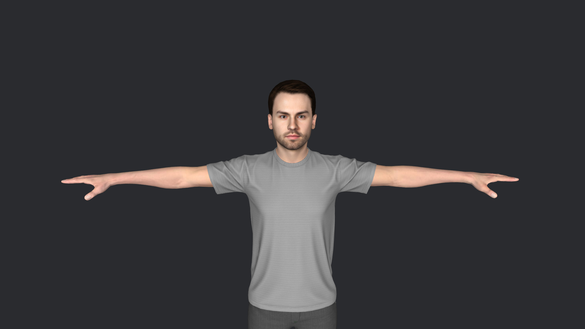 Handsome man Hyper Realistic Full Body Fully Rigged 3D Character Low-poly 3D model_11