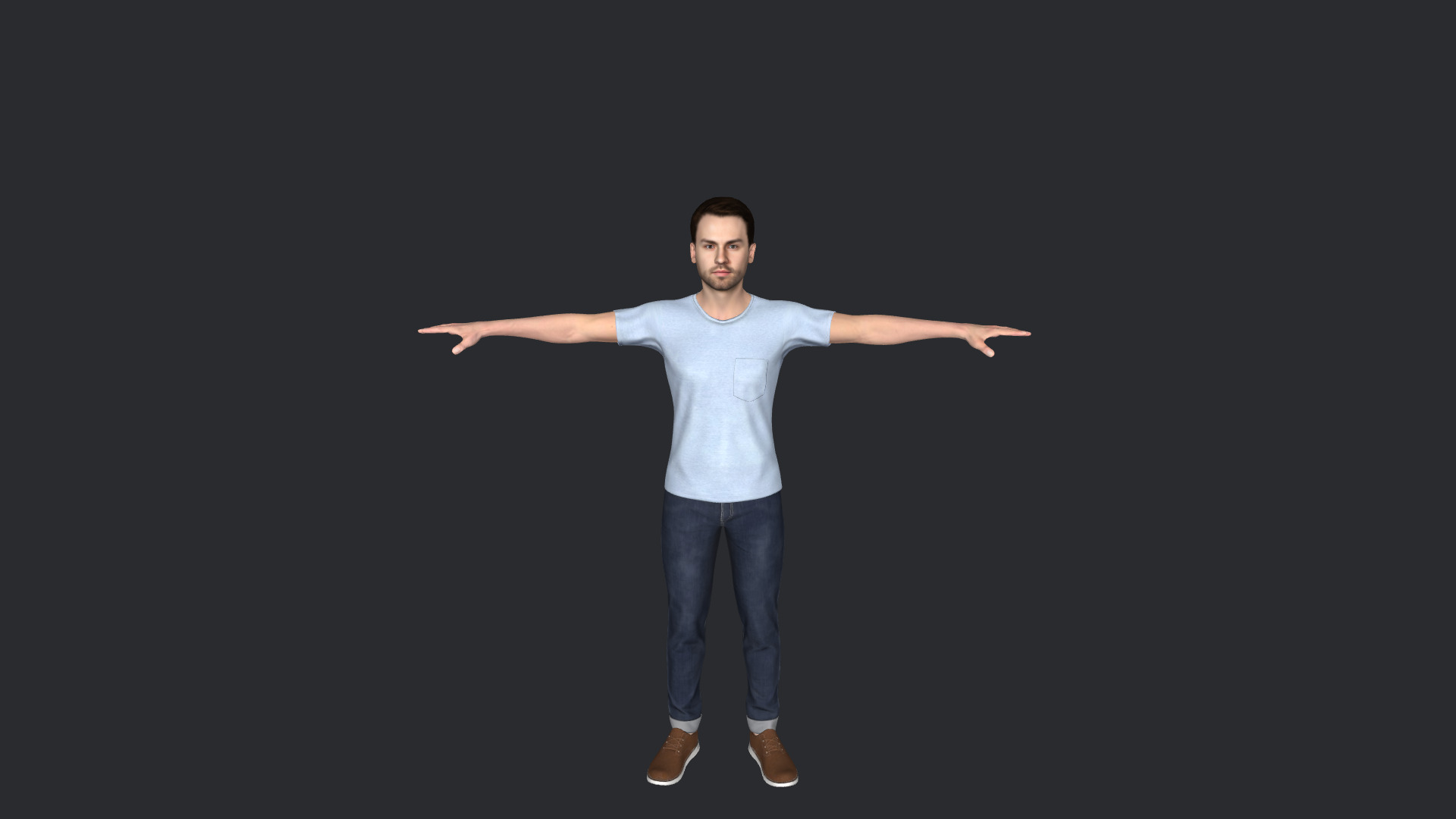 Handsome man Hyper Realistic Full Body Fully Rigged 3D Character Low-poly 3D model_2