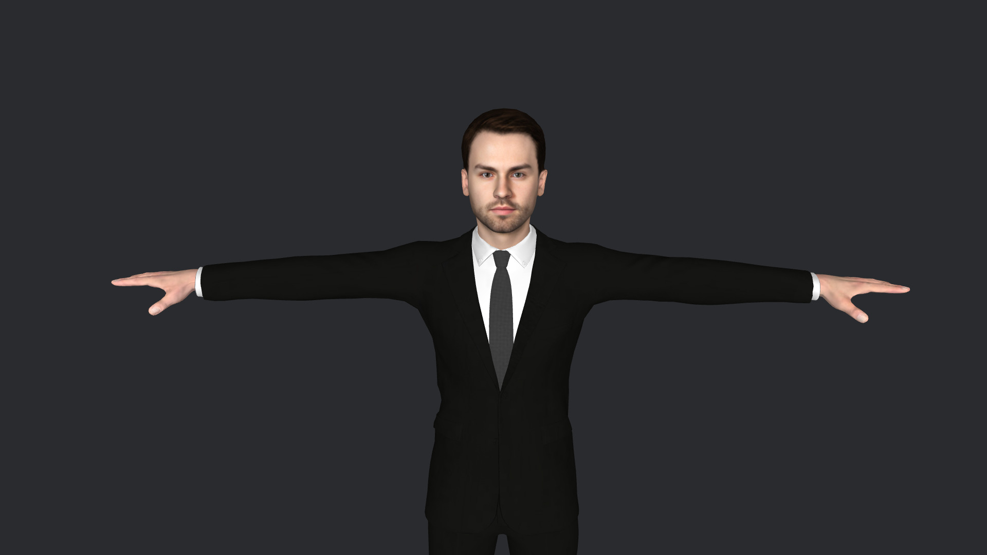 Handsome man Hyper Realistic Full Body Fully Rigged 3D Character Low-poly 3D model_1