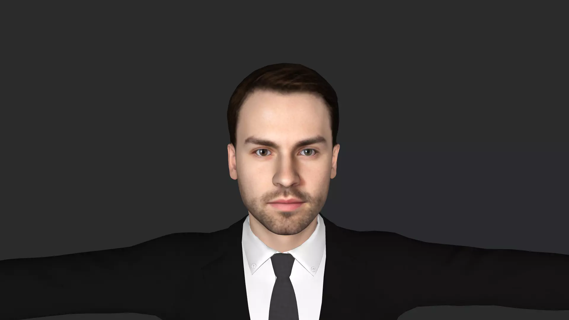 Handsome man Hyper Realistic Full Body Fully Rigged 3D Character Low-poly 3D model_0