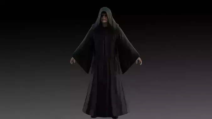 Emperor Palpatine Star Wars 3D Model High-Quality Rigged Low-poly 3D model