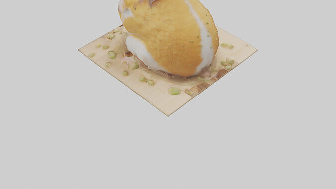 Hamster eating seeds model Low-poly 3D model 4