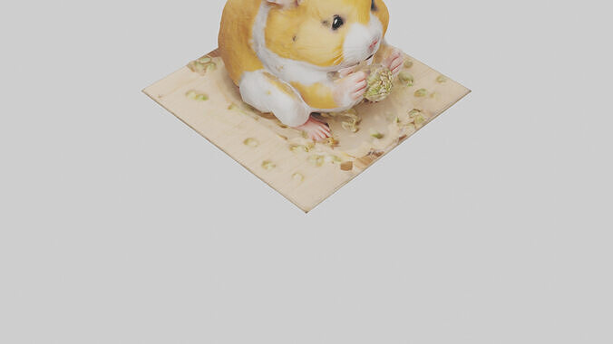Hamster eating seeds model Low-poly 3D model 7