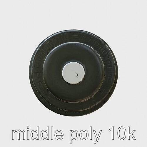 Rubber-Coated Dumbbell with Grip and Weight Marking Low-poly 3D model