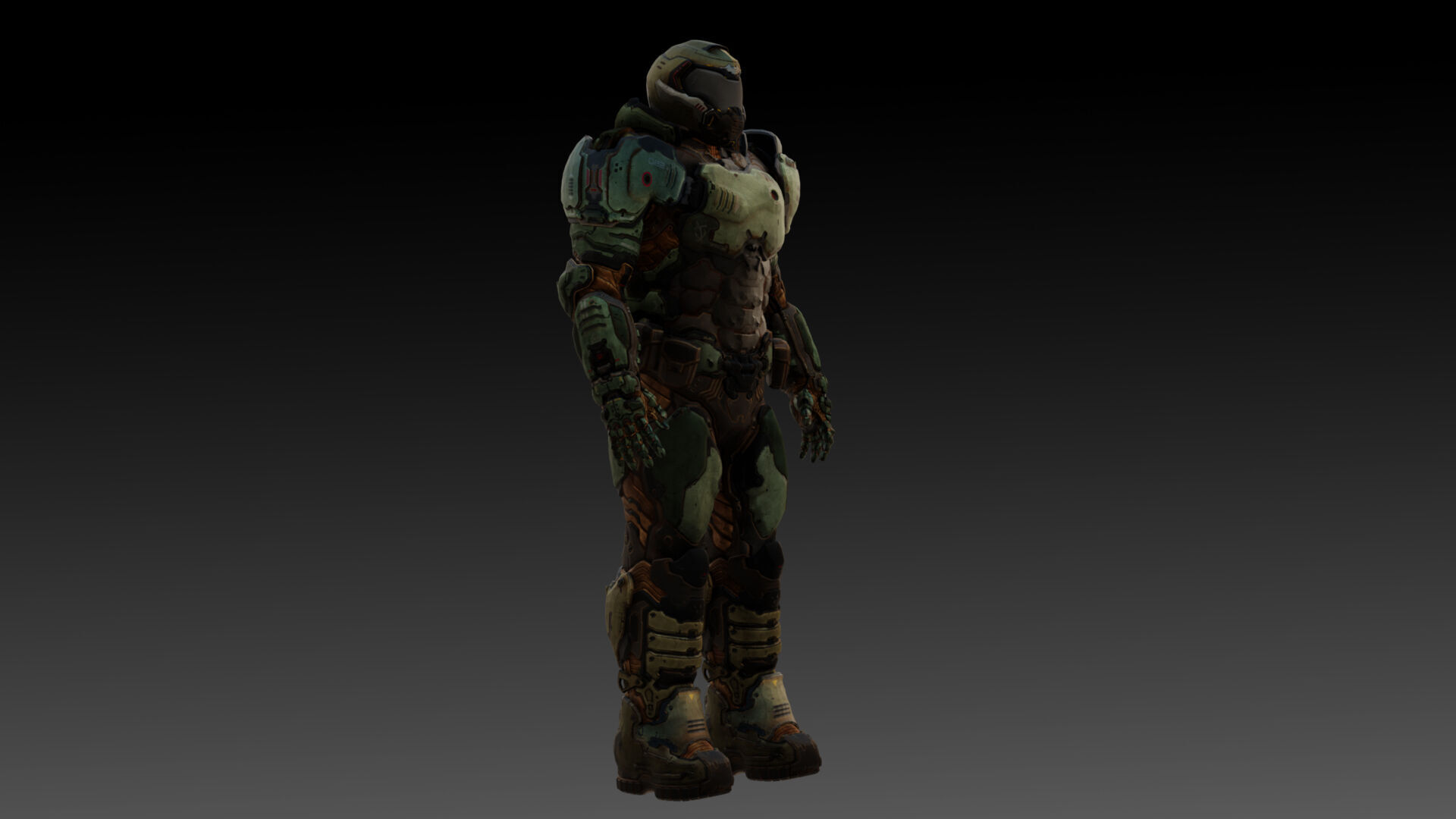 Doom Slayer 3D Model High-Quality Rigged Low-poly 3D model_1