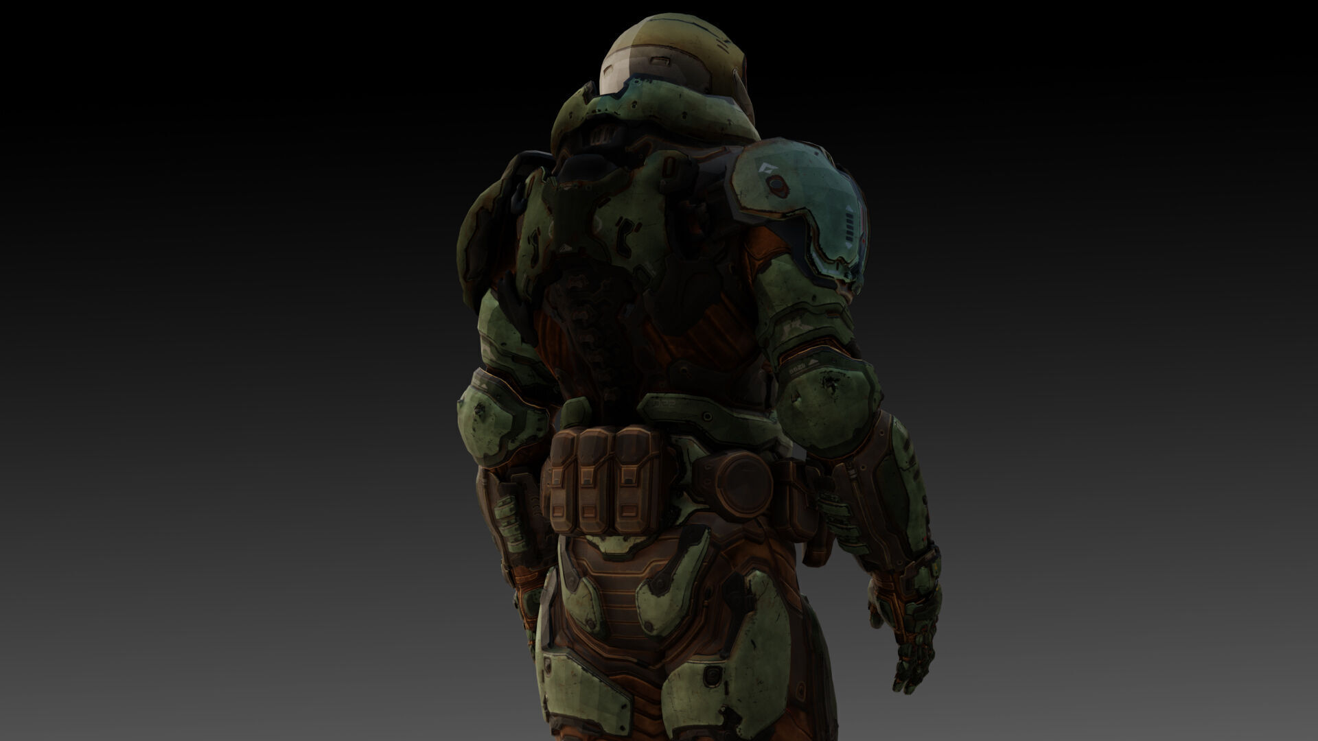 Doom Slayer 3D Model High-Quality Rigged Low-poly 3D model_4