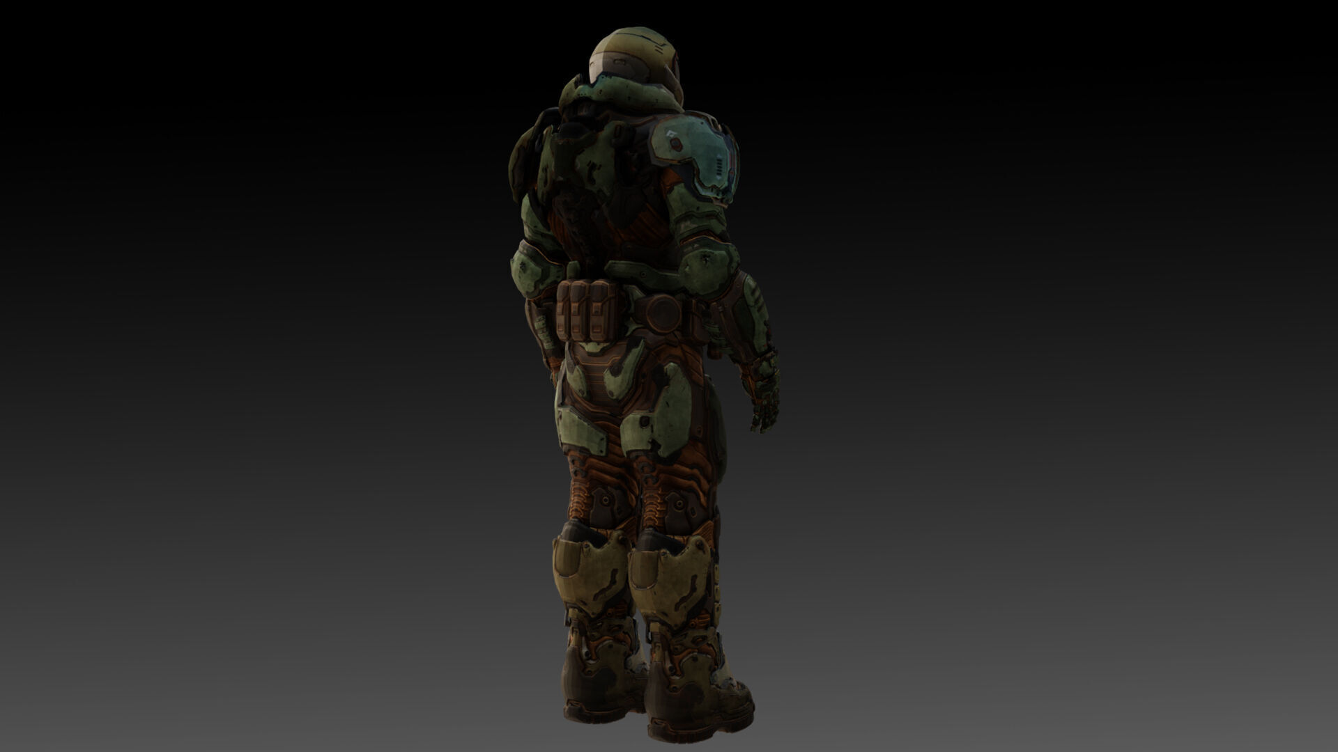 Doom Slayer 3D Model High-Quality Rigged Low-poly 3D model_8