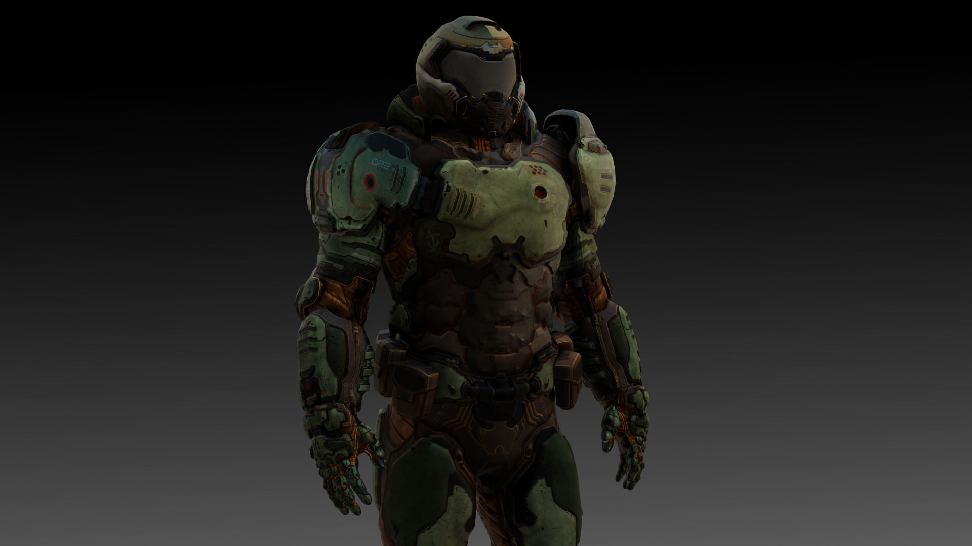 Doom Slayer 3D Model High-Quality Rigged Low-poly 3D model_10