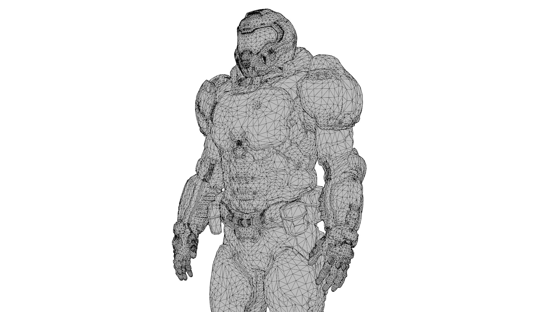 Doom Slayer 3D Model High-Quality Rigged Low-poly 3D model_18