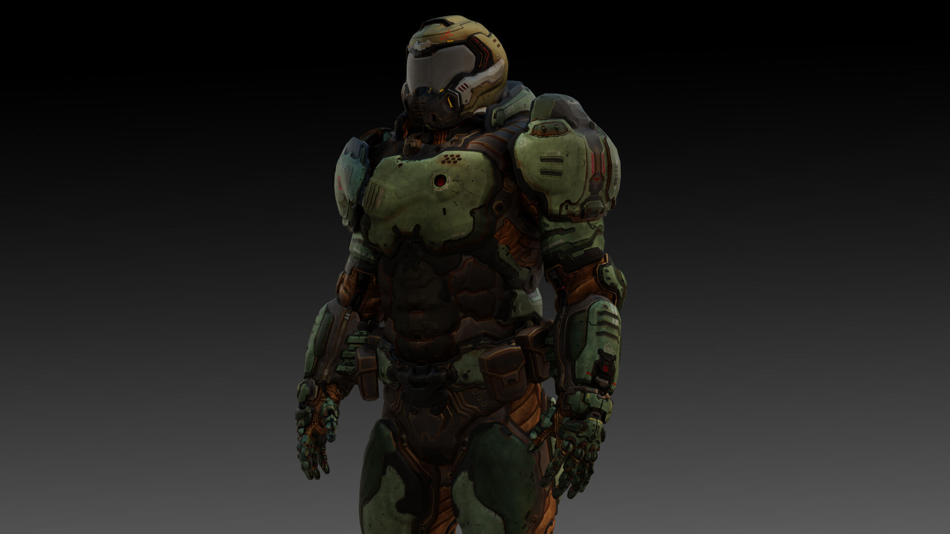 Doom Slayer 3D Model High-Quality Rigged Low-poly 3D model_6