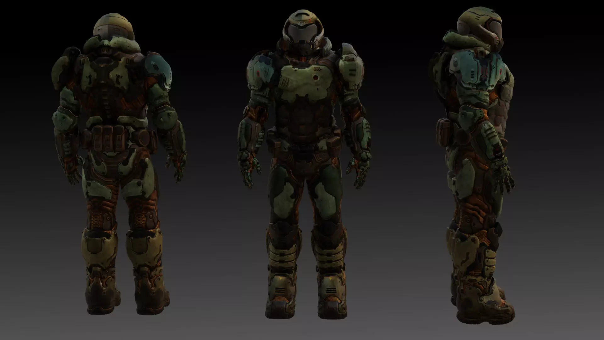Doom Slayer 3D Model High-Quality Rigged Low-poly 3D model_0