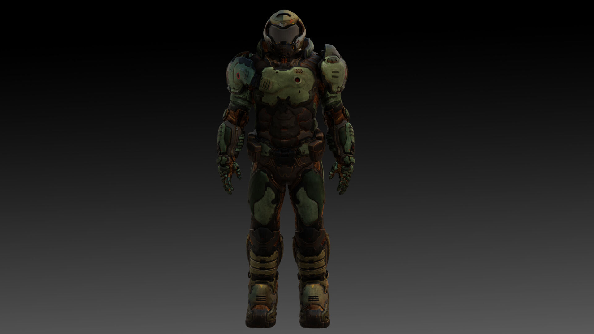 Doom Slayer 3D Model High-Quality Rigged Low-poly 3D model_2
