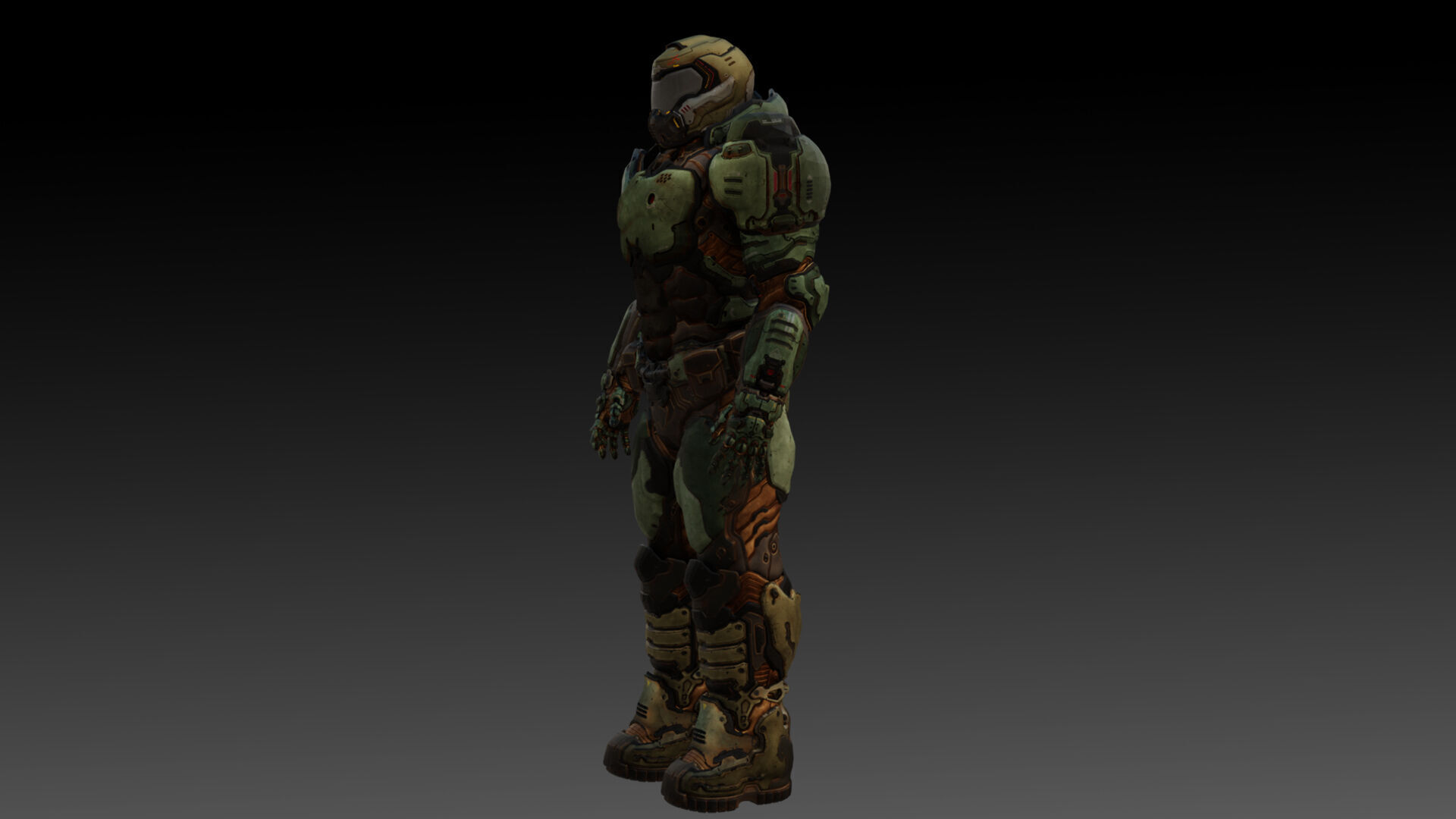 Doom Slayer 3D Model High-Quality Rigged Low-poly 3D model_3