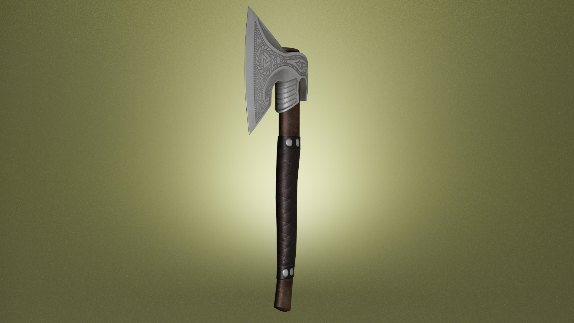 viking axe Low-poly 3D model_1
