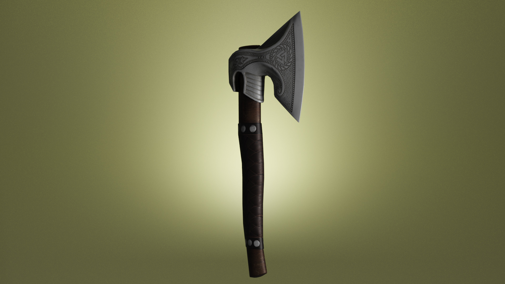 viking axe Low-poly 3D model_3