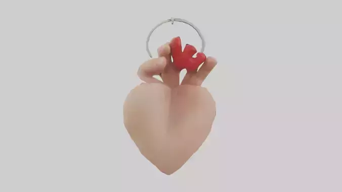 Hand heart keychain model