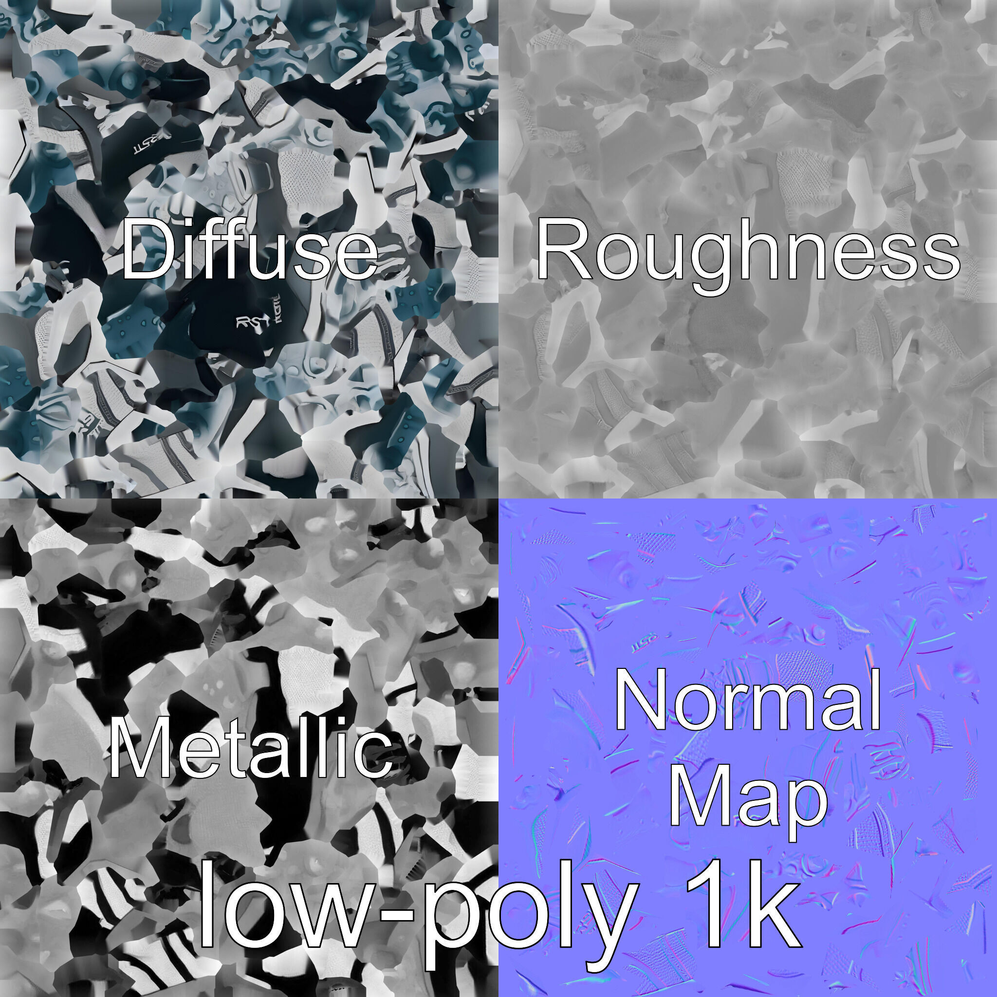 Cross-Country Running Shoe with Reinforced Spikes Low-poly 3D model_4