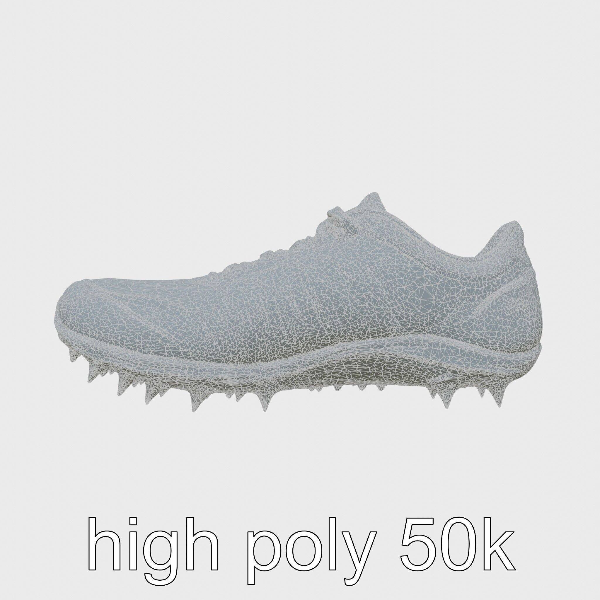 Cross-Country Running Shoe with Reinforced Spikes Low-poly 3D model_33