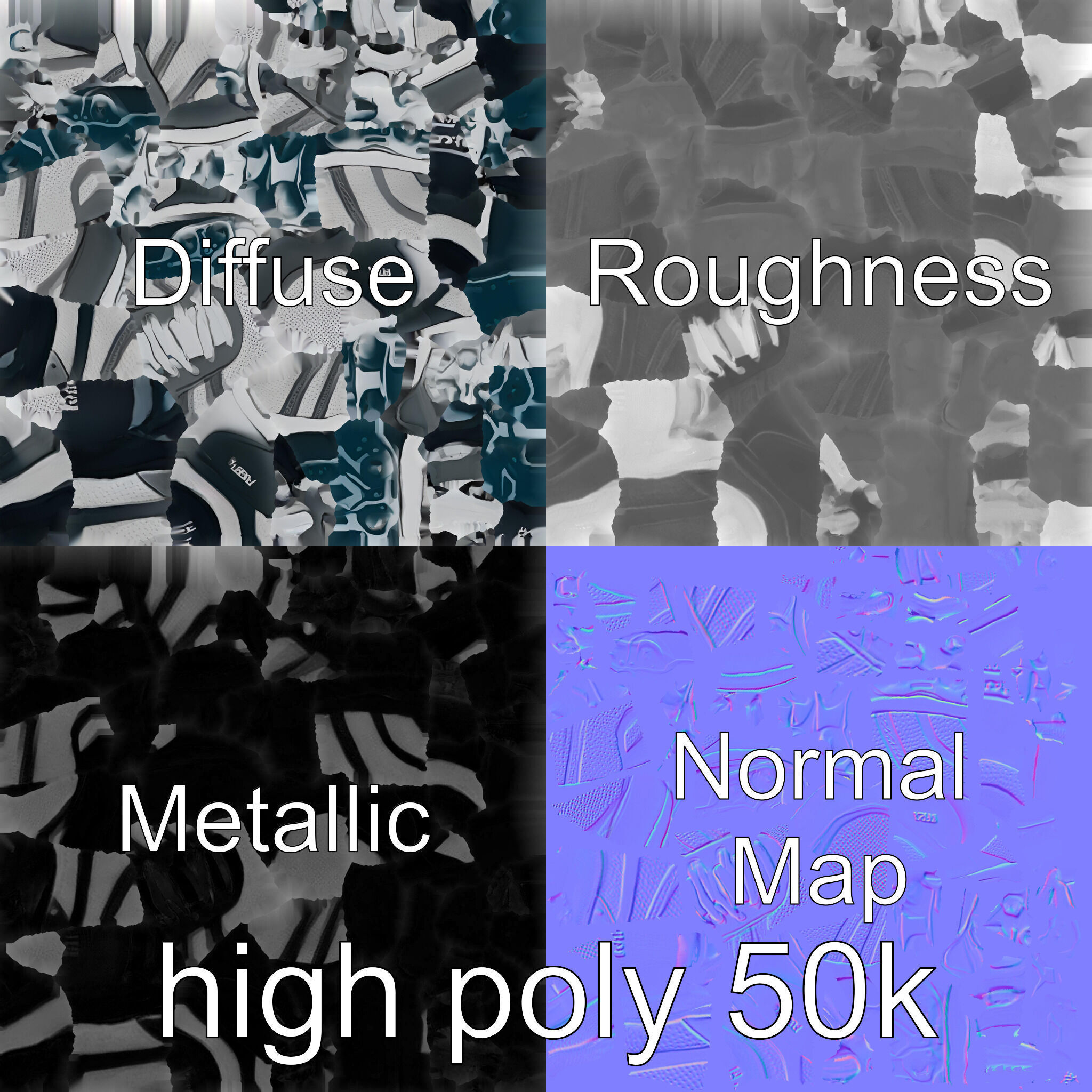 Cross-Country Running Shoe with Reinforced Spikes Low-poly 3D model_29