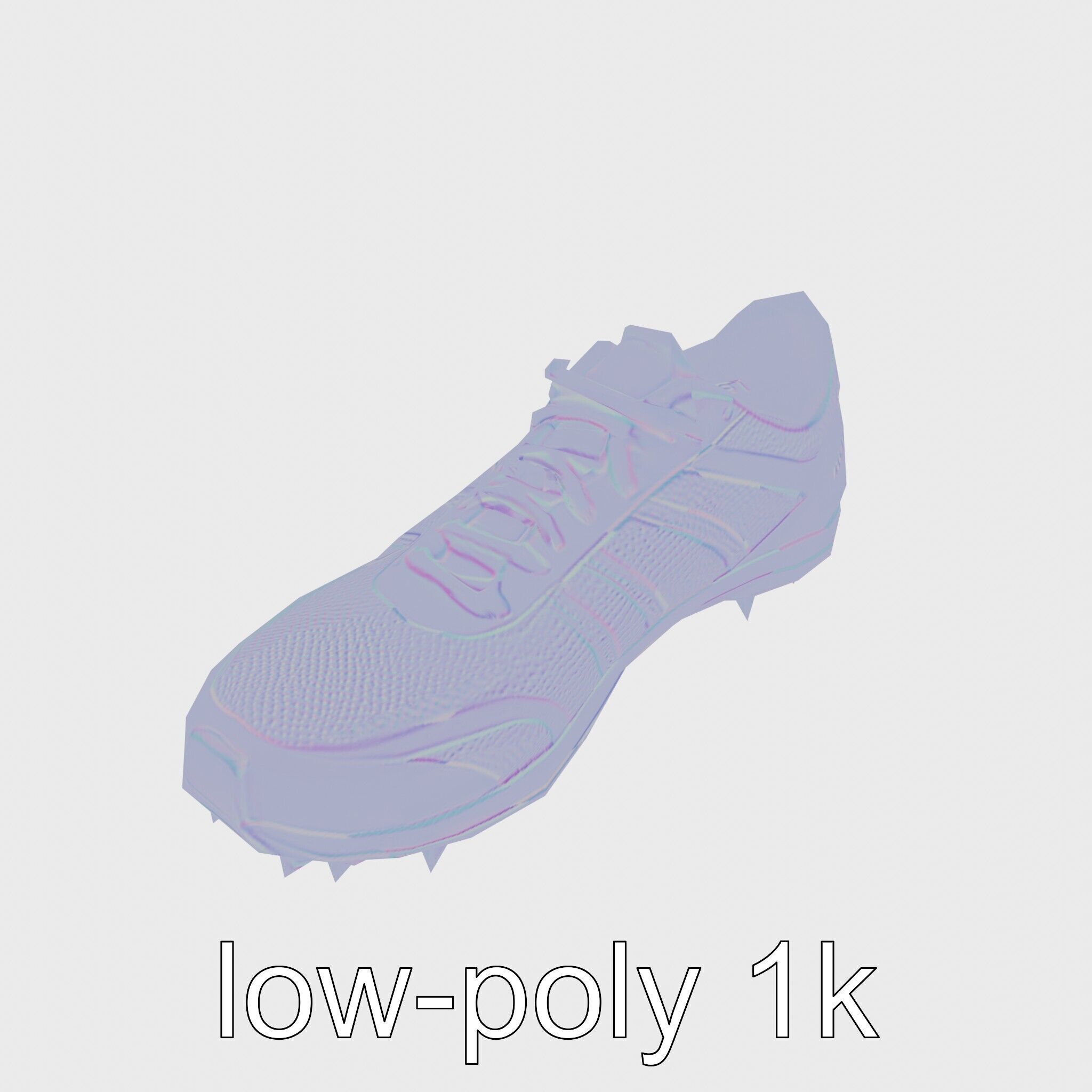 Cross-Country Running Shoe with Reinforced Spikes Low-poly 3D model_22