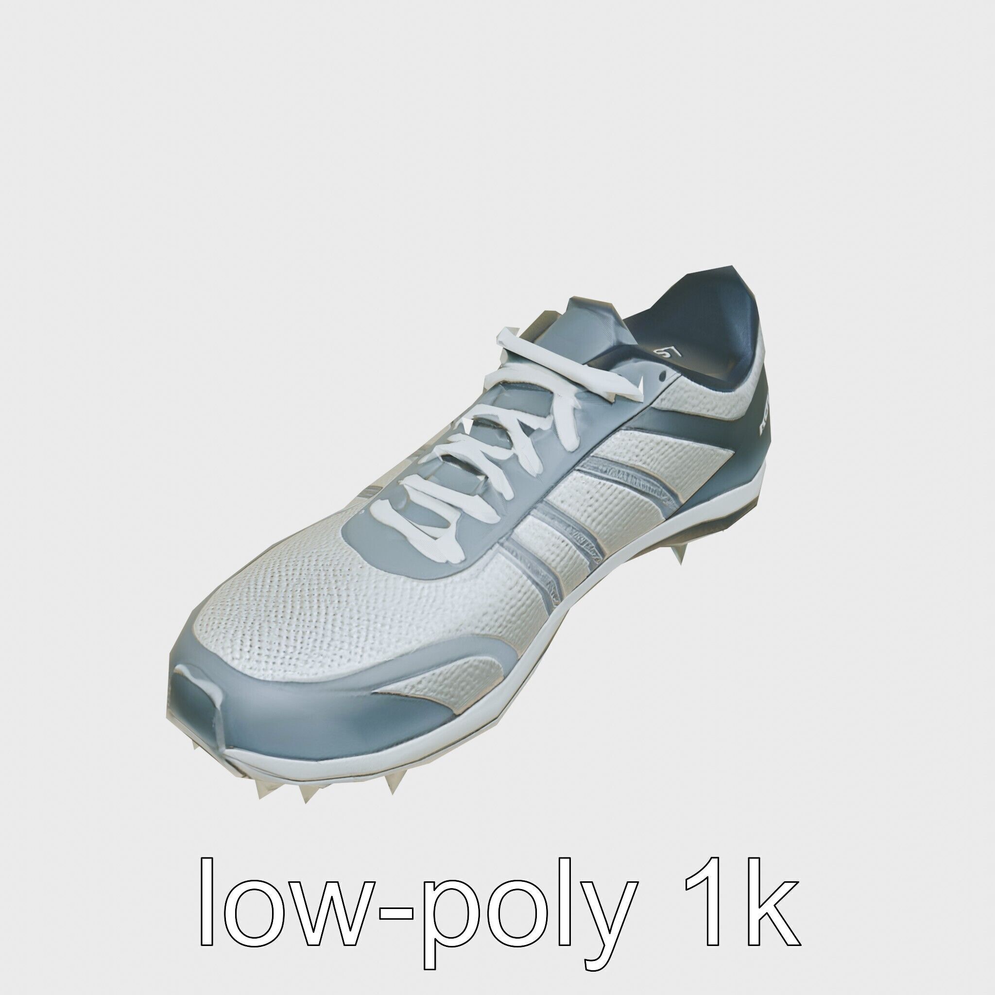 Cross-Country Running Shoe with Reinforced Spikes Low-poly 3D model_13