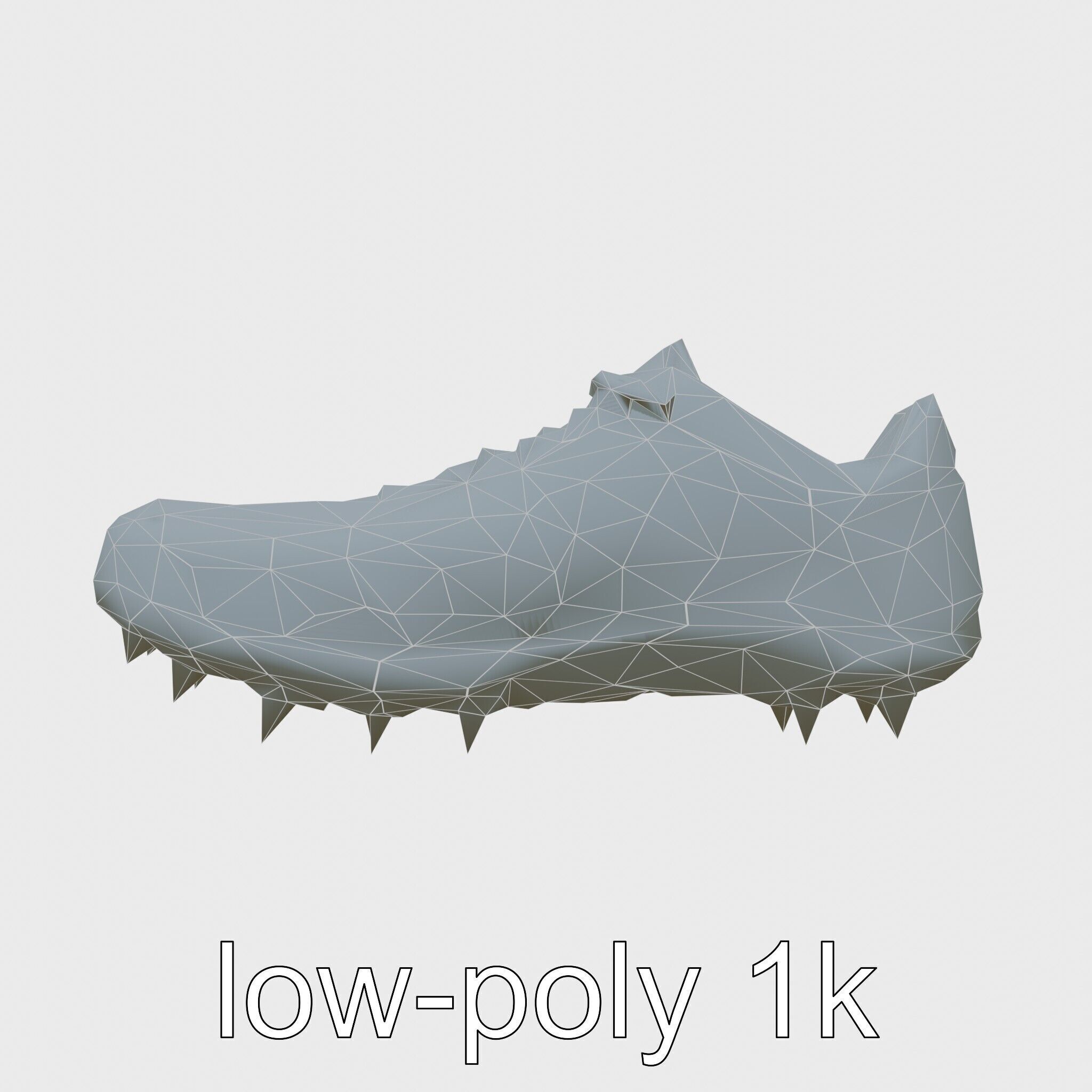 Cross-Country Running Shoe with Reinforced Spikes Low-poly 3D model_15