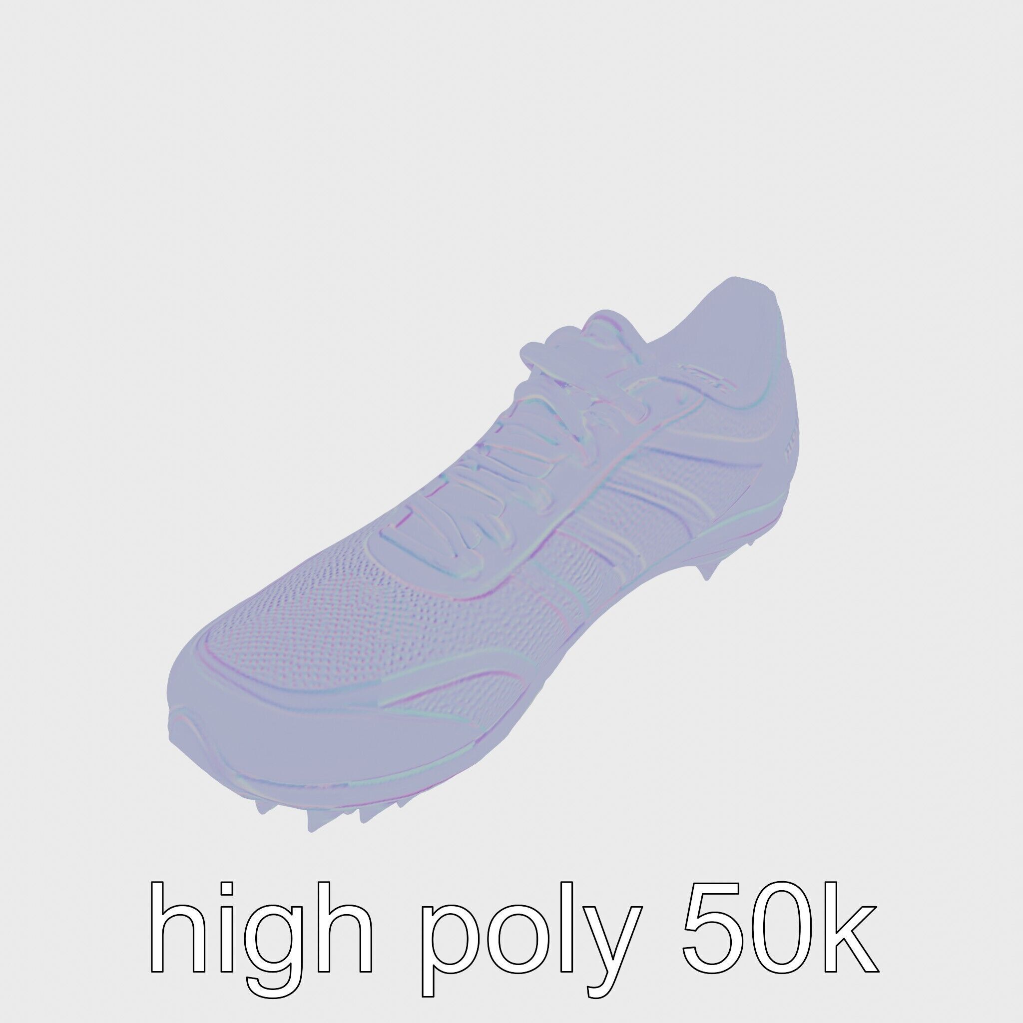 Cross-Country Running Shoe with Reinforced Spikes Low-poly 3D model_14