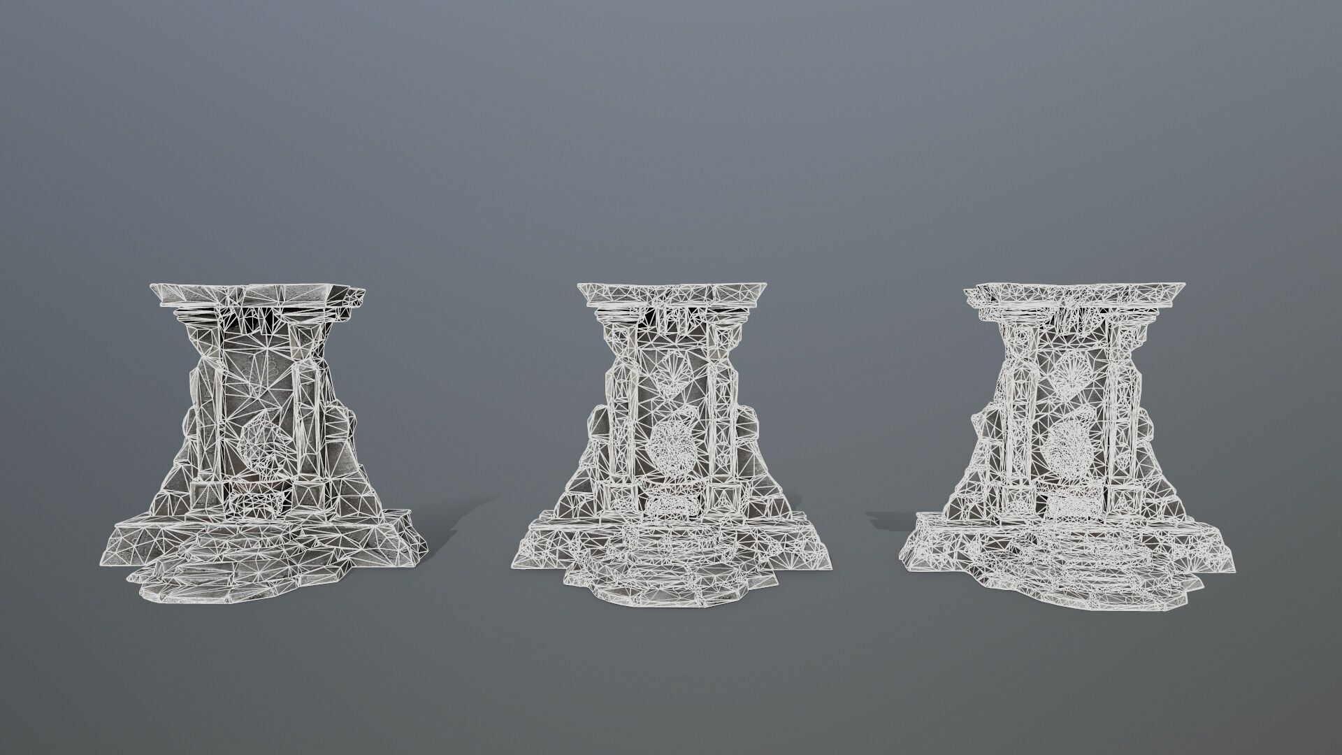 Lion fountain Low-poly 3D model_15