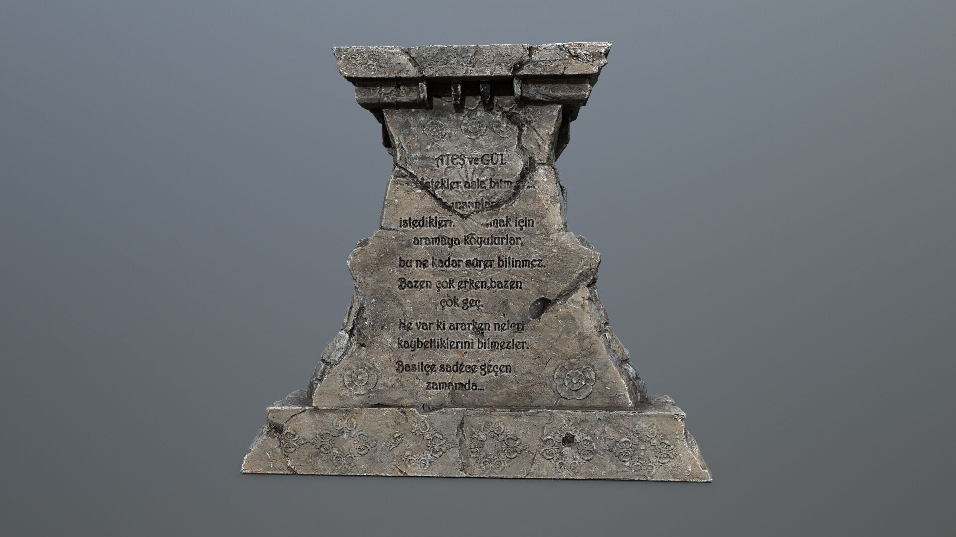 Lion fountain Low-poly 3D model_8