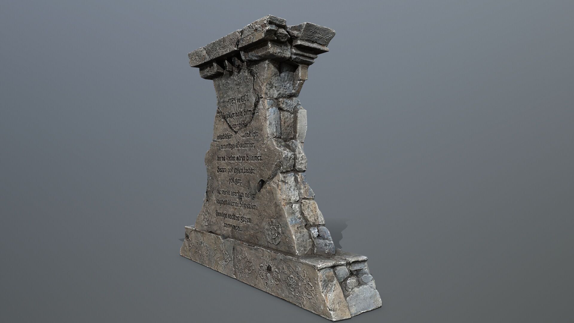 Lion fountain Low-poly 3D model_9