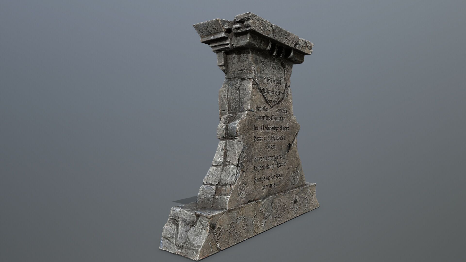 Lion fountain Low-poly 3D model_7