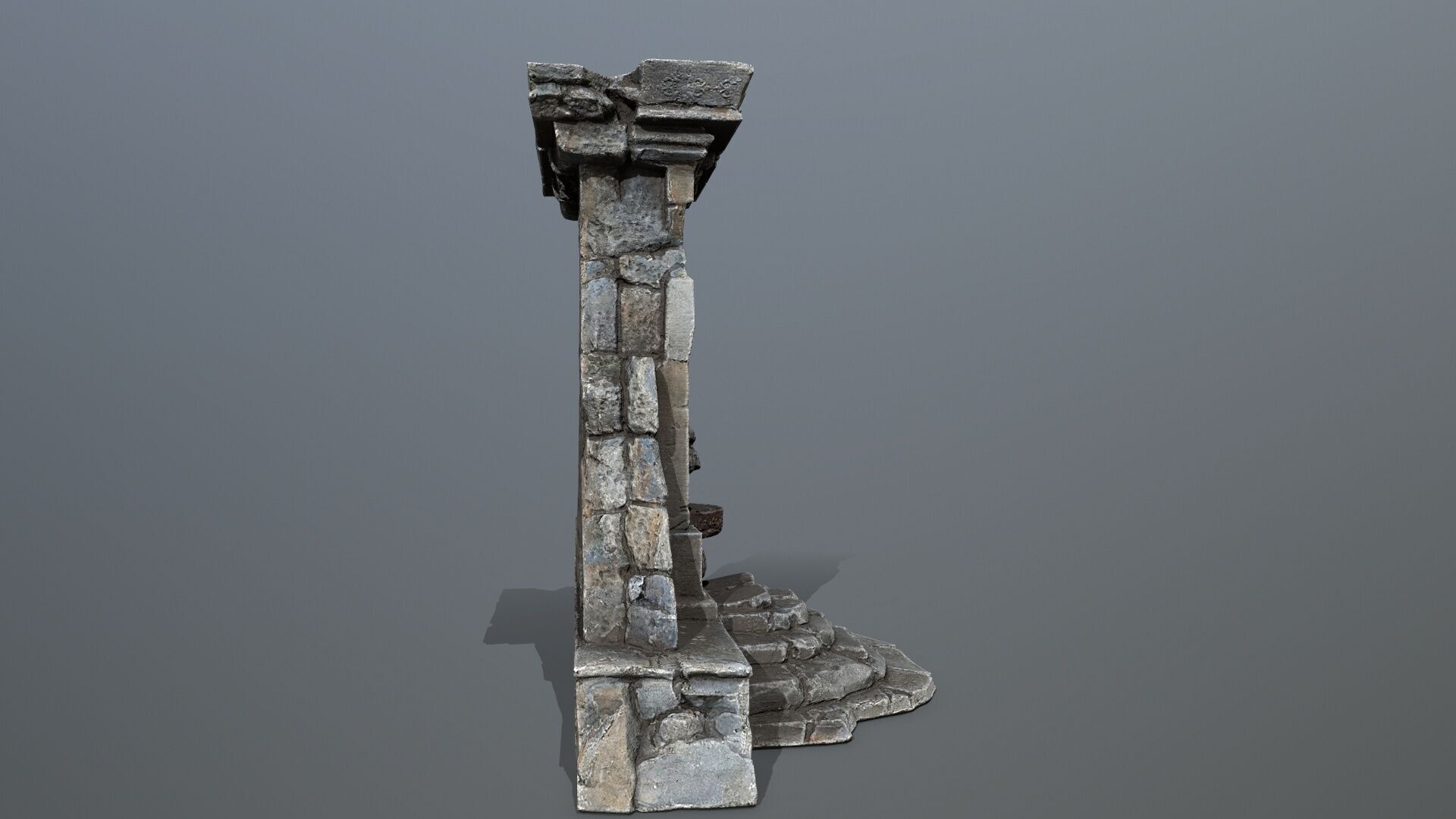 Lion fountain Low-poly 3D model_10