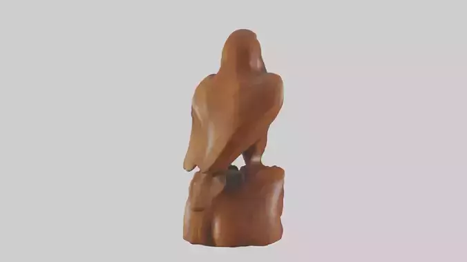 Handcarved wood statue model