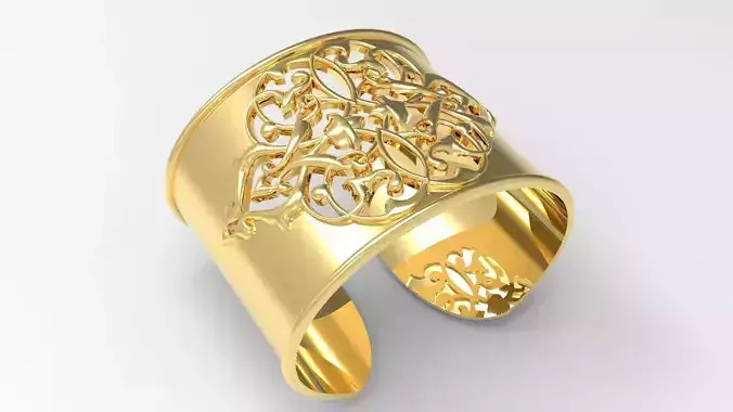 Gold cuff bangle Islamic design model bg0006