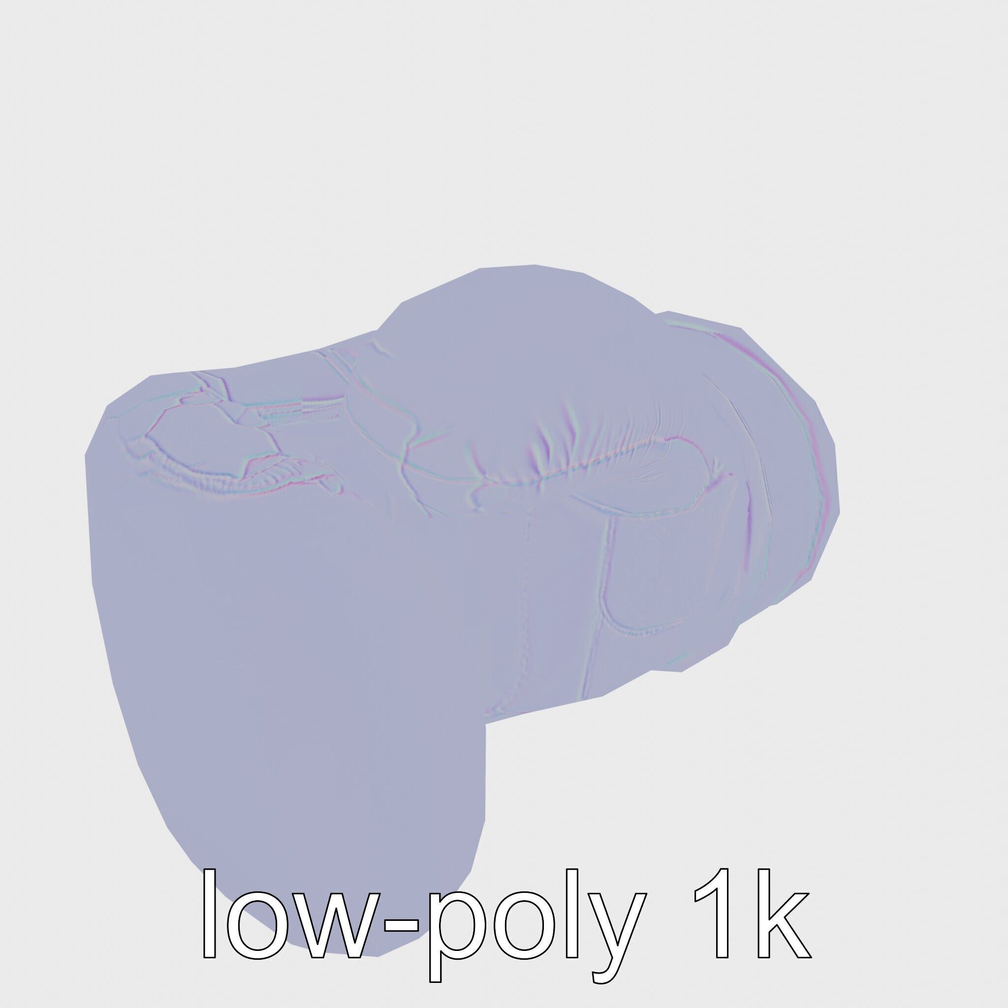 Boxing Glove with Soft Padding for Sparring Low-poly 3D model_16
