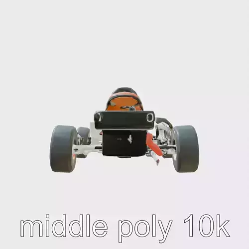 Racing Go-Kart with Powerful Engine 3D Model