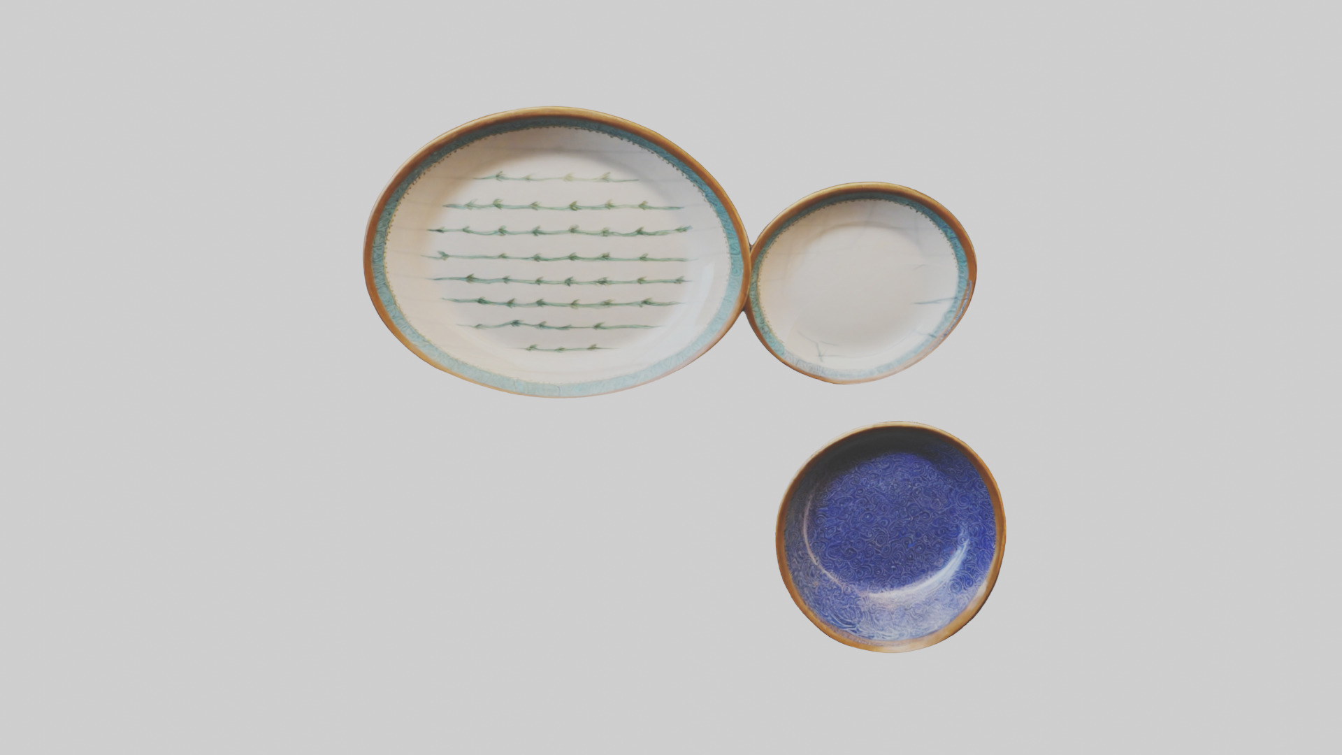 Handcrafted Decorative Plates Low-poly 3D model_16