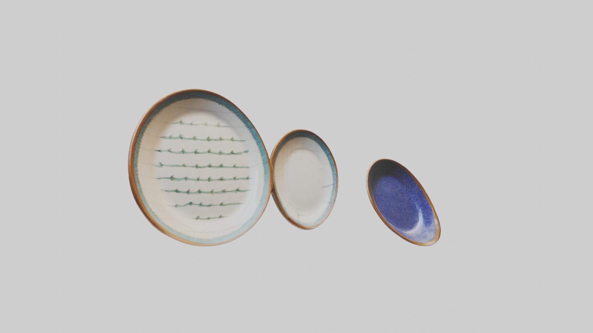 Handcrafted Decorative Plates Low-poly 3D model_11