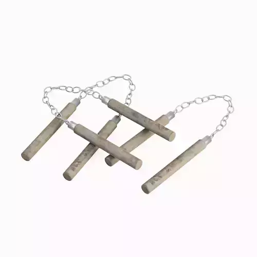 Wooden Nunchaku 01 3D model