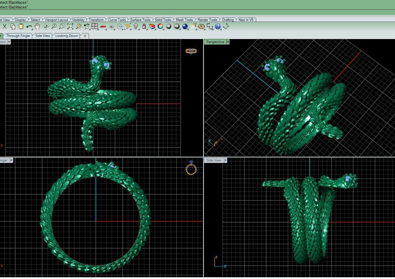 snake ring Free 3D print model_1