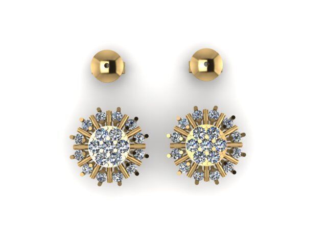 small earring with push 3D print model_3