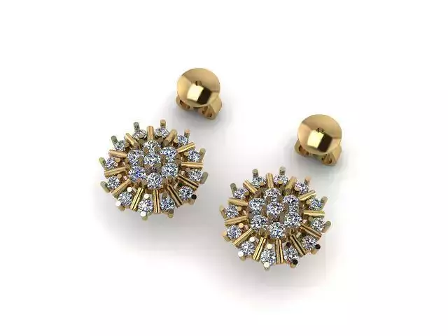 small earring with push
