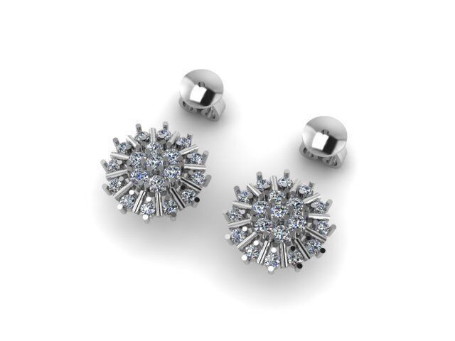 small earring with push 3D print model_1