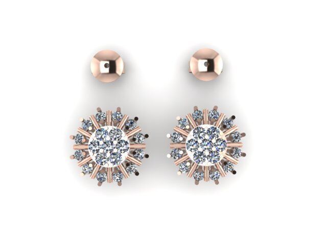 small earring with push 3D print model_5